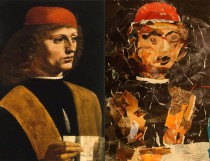 Леонардо и ученики, Дина, Коллаж из журнальной макулатуры